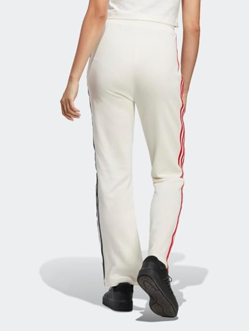 ADIDAS White Wide-Leg women’s 3 stripes track pants XL - Picture 4 of 6
